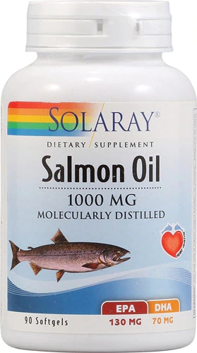Solaray Ômega 3 Óleo de Salmão 1000mg - 90 Cápsulas Gelatinosas