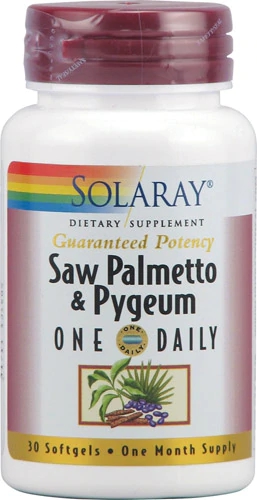 Solaray Saw Palmetto e Pygeum 30 Cápsulas Gelatinosas - Saúde da Próstata e Bem-Estar Masculino