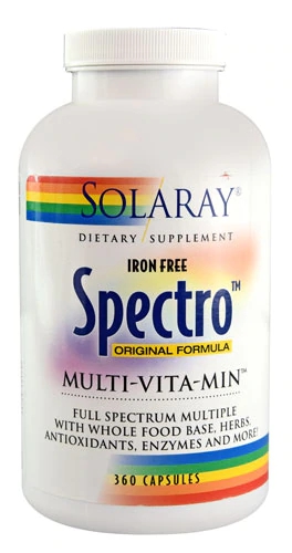 Solaray Spectro™ Multi-Vita-Min™ Ferro Livre Fórmula Original - 360 Cápsulas