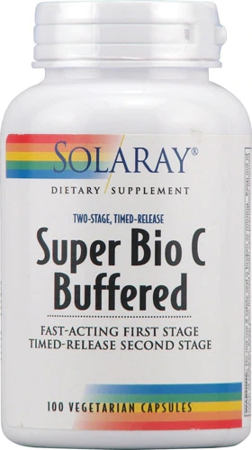Solaray Super Bio C Buffered 100 Cápsulas Vegetarianas - Vitamina C Potente