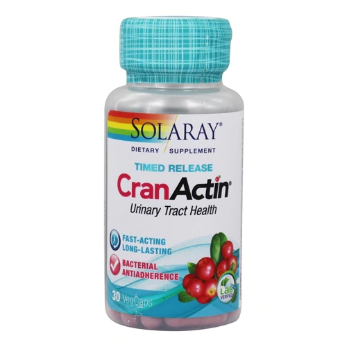 Solaray Timed Release CranActin 30 VegCaps - Suporte ao Trato Urinário