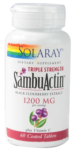 Solaray SambActin Triple Strength Extrato de Sabugueiro 1200mg - 60 Comprimidos Revestidos