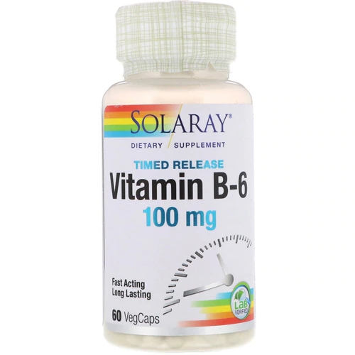 Solaray Vitamina B6 100mg - 60 Cápsulas Vegetarianas