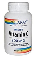 Solaray Vitamina C 800mg - 90 Cápsulas Não Ácidas - Saúde Imunológica