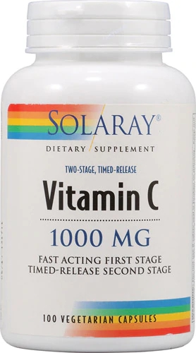 Solaray Vitamina C 1000mg - 100 Cápsulas Veganas - Antioxidante e Imunidade