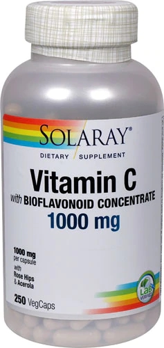 Solaray Vitamina C 1000mg com Bioflavonoides Cítricos - 250 VegCaps