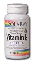 Solaray Vitamina E 1000 UI - 60 Cápsulas Softgel: Poder Antioxidante Essencial