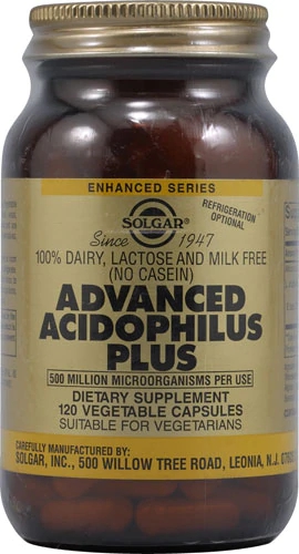 Solgar Advanced Acidophilus Plus -- 500 million cells - 120 Vegetable Capsules