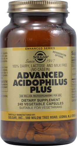 Solgar Advanced Acidophilus Plus 240 Cápsulas Vegetais - Suporte Digestivo