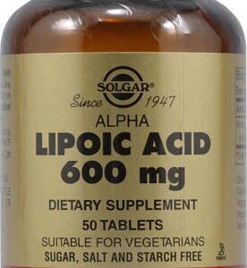 Solgar Ácido Alfa-Lipóico 600 mg - 50 Comprimidos - Potente Antioxidante