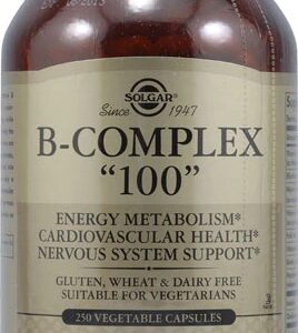 Solgar B-Complex 100 - 250 Cápsulas Vegetais: Energia e Bem-Estar Essenciais