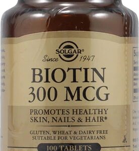 Solgar Biotina 300 mcg - 100 Comprimidos: Saúde e Beleza para Você