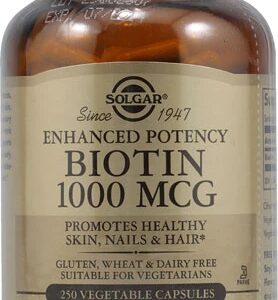 Solgar Biotin -- 1000 mcg - 250 Vegetable Capsules