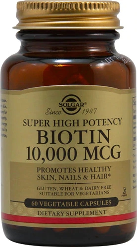 Solgar Biotina 10000 mcg - 60 Cápsulas Vegetais: Saúde e Beleza para Cabelos, Pele e Unhas