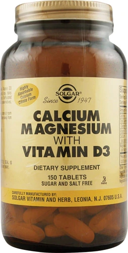 Solgar Calcium Magnesium with Vitamin D3 -- 150 Tablets
