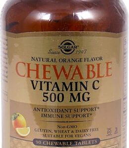 Solgar Vitamina C Mastigável Sabor Laranja Natural - 500mg - 90 Tabletes Mastigáveis
