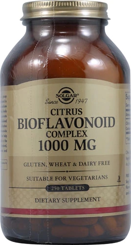 Solgar Complexo de Bioflavonoides Cítricos 1000mg - 250 Tabletes - Suporte Antioxidante Essencial