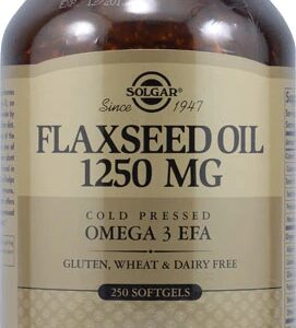 Solgar Óleo de Linhaça 1250 mg - 250 Cápsulas Softgel - Saúde e Bem-Estar