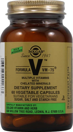 Solgar Formula VM-75®: Multivitamínico Completo com 60 Cápsulas Vegetais