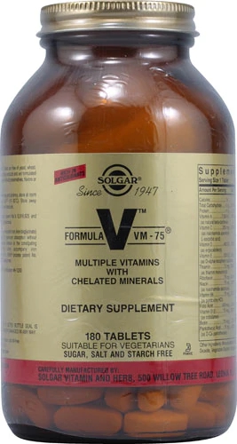 Solgar Formula VM-75® Multivitamínico Completo - 180 Comprimidos