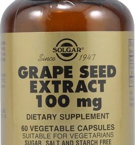 Solgar Extrato de Semente de Uva 100mg - 60 Cápsulas Vegetais - Antioxidante Poderoso