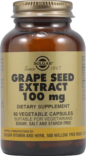 Solgar Extrato de Semente de Uva 100mg - 60 Cápsulas Vegetais - Antioxidante Poderoso