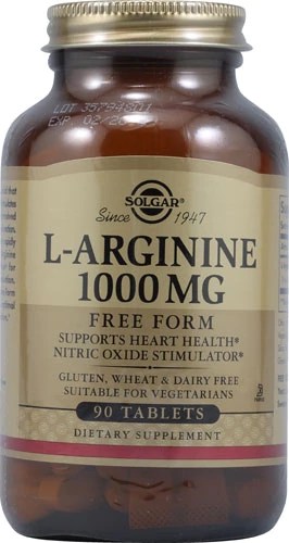Solgar L-Arginina 1000mg - 90 Tabletes: Potencialize sua Saúde e Desempenho