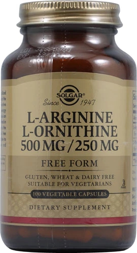 Solgar L-Arginine and L-Ornithine -- 100 Vegetable Capsules
