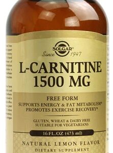 Solgar L-Carnitina Líquida Sabor Limão Natural 1500mg - 473ml