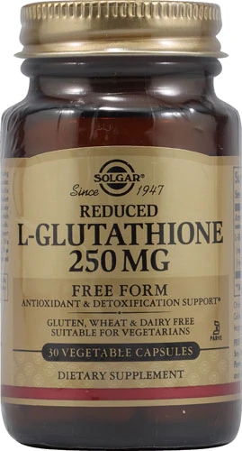 Solgar L-Glutationa Reduzida 250mg - 30 Cápsulas Vegetais: Poder Antioxidante Essencial para Sua Saúde