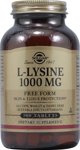 Solgar L-Lisina 1000mg - 100 Tabletes: Saúde e Bem-Estar Imunológico