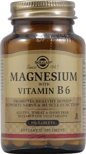 Solgar Magnésio com Vitamina B6 100 Comprimidos - Saúde Essencial