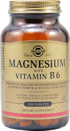 Solgar Magnésio com Vitamina B6 250 Comprimidos: Energia e Bem-Estar