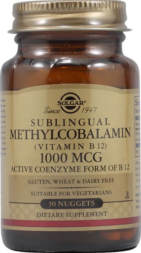 Solgar Vitamina B12 Metilcobalamina Sublingual 1000 mcg - 30 Nuggets