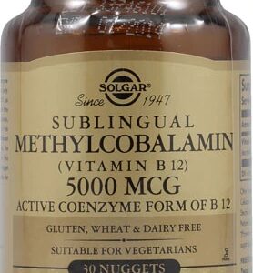 Solgar Metilcobalamina Sublingual Vitamina B12 5000 mcg - 30 Nuggets