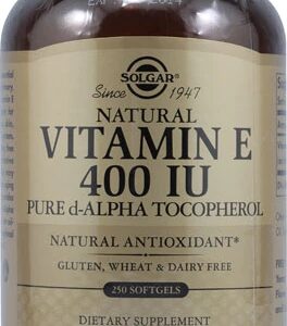 Solgar Vitamina E 400 UI - 250 Cápsulas Gelatinosas: Poder Antioxidante Essencial