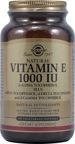 Solgar Vitamina E 1000 IU - 100 Cápsulas Vegetarianas Softgel