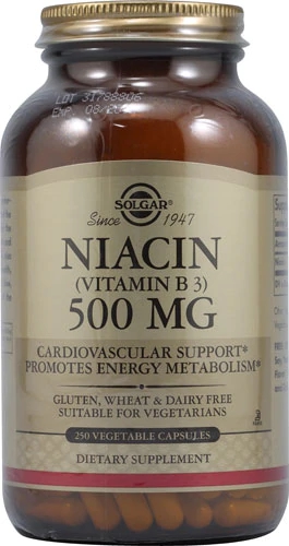 Solgar Niacina Vitamina B3 500mg - 250 Cápsulas Vegetais