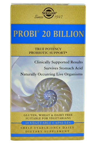 Solgar Probi® 20 Bilhões - 30 Cápsulas Vegetais - Suporte Intestinal