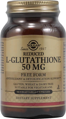Solgar L-Glutathione Reduzido 50mg - 90 Cápsulas Vegetais - Antioxidante Essencial