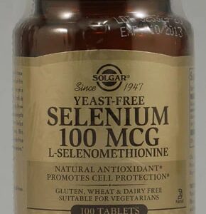 Solgar Selênio Levedura Livre 100mcg - 100 Comprimidos - Suporte Antioxidante