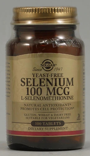 Solgar Selênio Levedura Livre 100mcg - 100 Comprimidos - Suporte Antioxidante