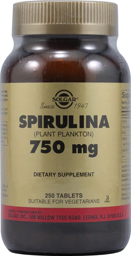 Solgar Spirulina 750 mg - 250 Comprimidos: Superalimento Natural para Vitalidade