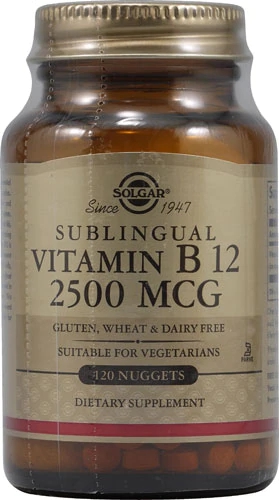 Solgar Vitamin B12 Sublingual -- 2500 mcg - 120 Nuggets