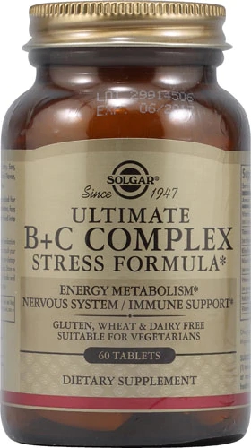 Solgar Ultimate B and C Complex Stress Formula 60 Comprimidos - Vitalidade e Bem-Estar
