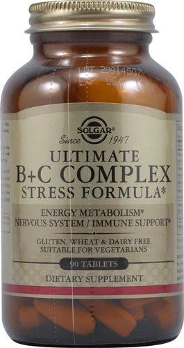 Solgar Ultimate B and C Complex Stress Formula 90 Tabletes - Energia e Bem-Estar