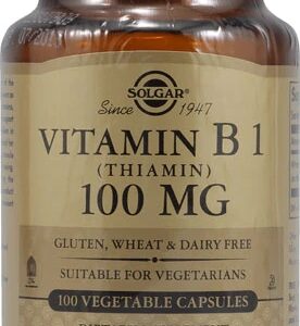 Solgar Vitamina B1 (Tiamina) 100mg - 100 Cápsulas Vegetais