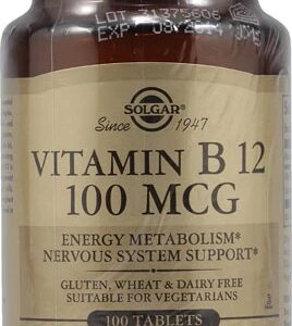 Solgar Vitamina B12 100 mcg - 100 Comprimidos - Energia e Bem-Estar