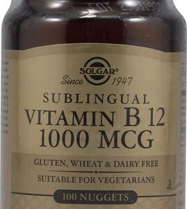 Solgar Vitamina B12 Sublingual 1000mcg - 100 Nuggets - Energia e Bem-Estar