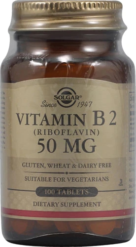 Solgar Vitamina B2 Riboflavina 50mg - 100 Comprimidos - Energia e Saúde Celular